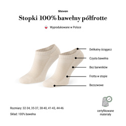 Steven stopki bezszwowe 100% bawełna naturalna OEKO-TEX półfrotte 
