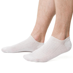 Steven white ankle socks 100% cotton Sanitized non binding seamless