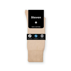 Steven beige socks 100% cotton Sanitized non binding seamless