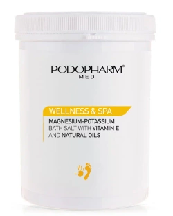PODOPHARM WELLNESS & SPA Magnezowo-potasowa sól kąpielowa z witaminą E i naturalnymi olejkami, 1400 g