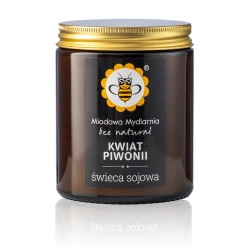 MIODOWA MYDLARNIA Świeca z wosku sojowego KWIAT PIWONII, 180 ml
