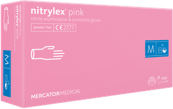 Nitrile gloves - pink, size M, 100 pcs.