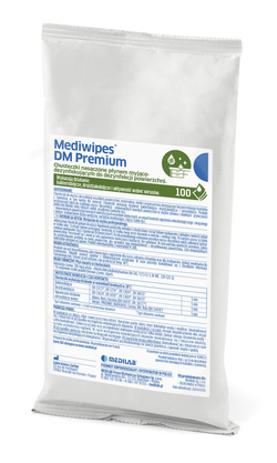Medilab Mediwipes DM Premium - chusteczki do dezynfekcji powierzchni i sprzętu, wkład, 100 szt